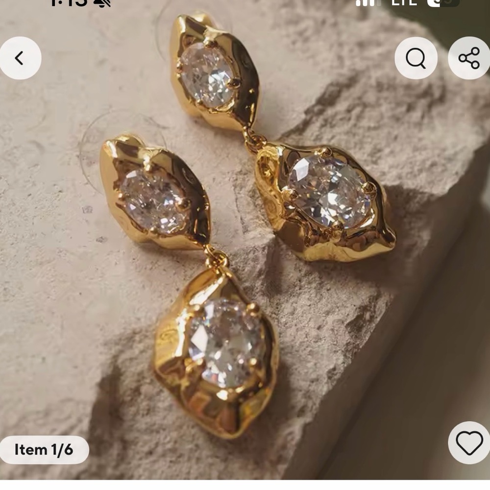 Gold Crystal Drop Earrings - Women Jewelry